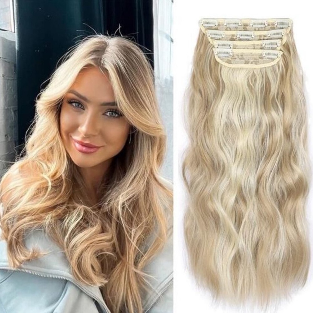 Hair Extensions, 4Pcs Clip in Blonde NEW